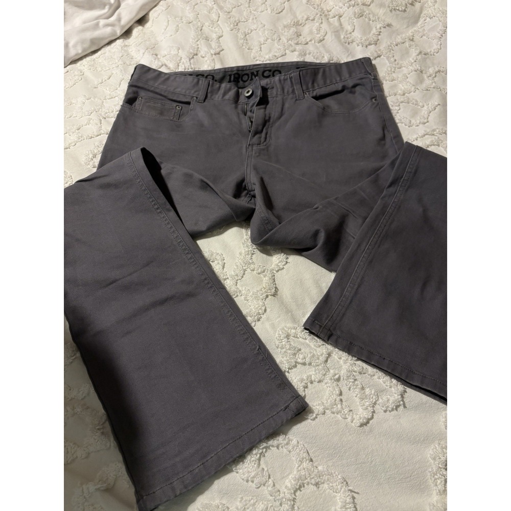 Iron Co.‎ Men's Gray Solid Twill Cotton Spandex Casual Pants 36x30